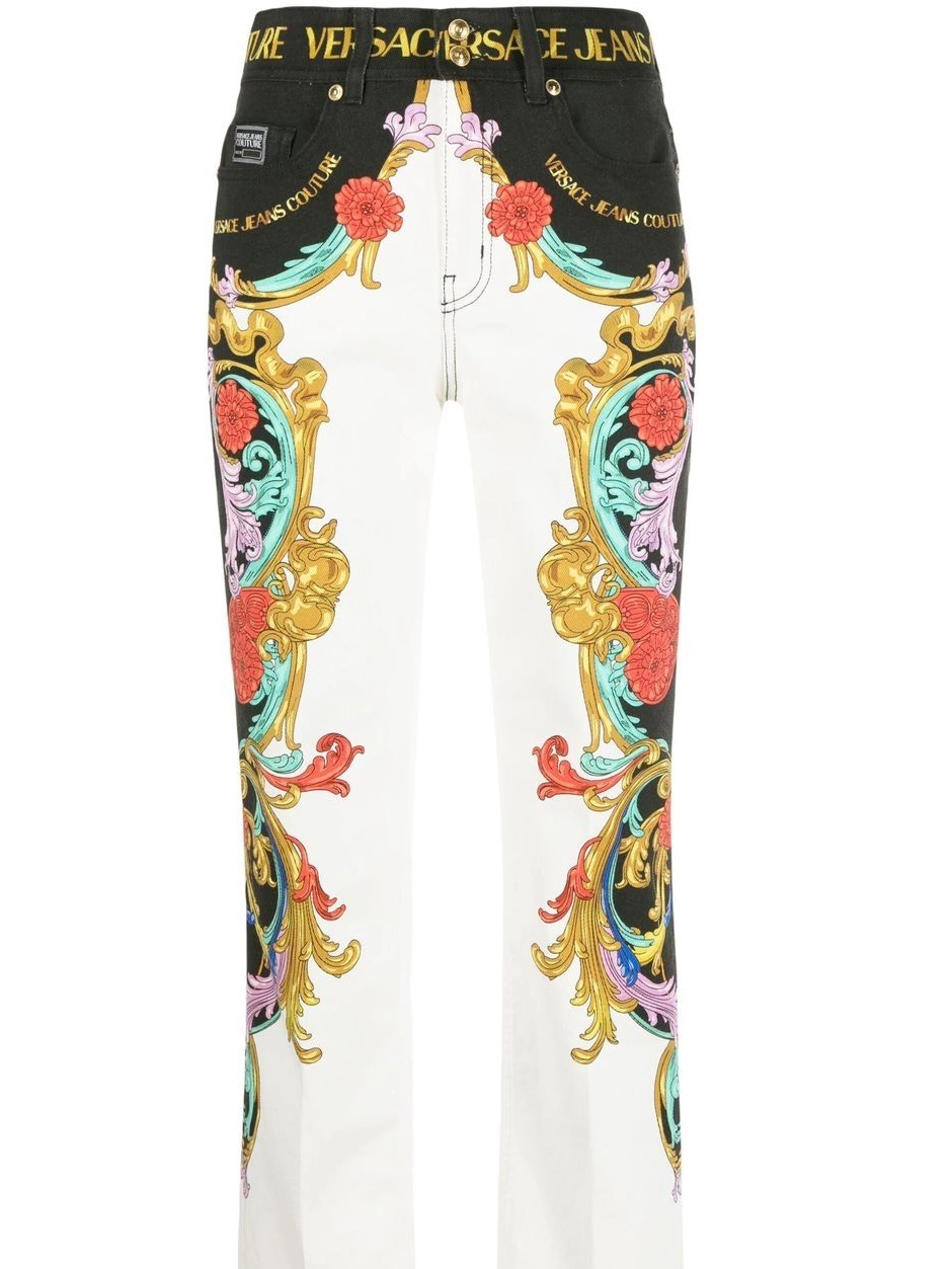 Affordable logo-waistband Women detail trousers Versace Jeans Couture 0803
